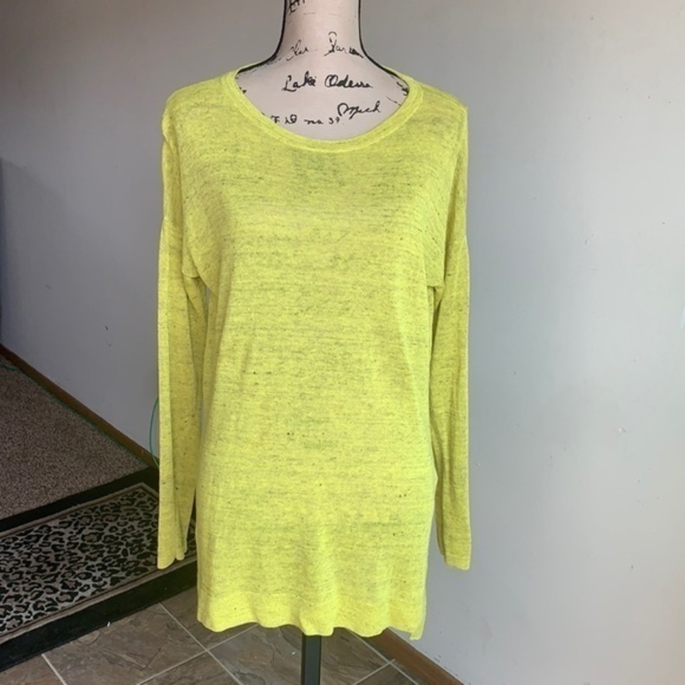 Eileen Fisher Tunic Crew Neck Linen Yellow XS